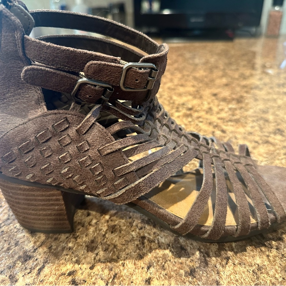 Not Rated Brown Strappy Heeled Sandals
